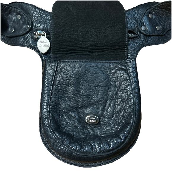 Black Leather Crossbody Bag - Picture 4 of 10